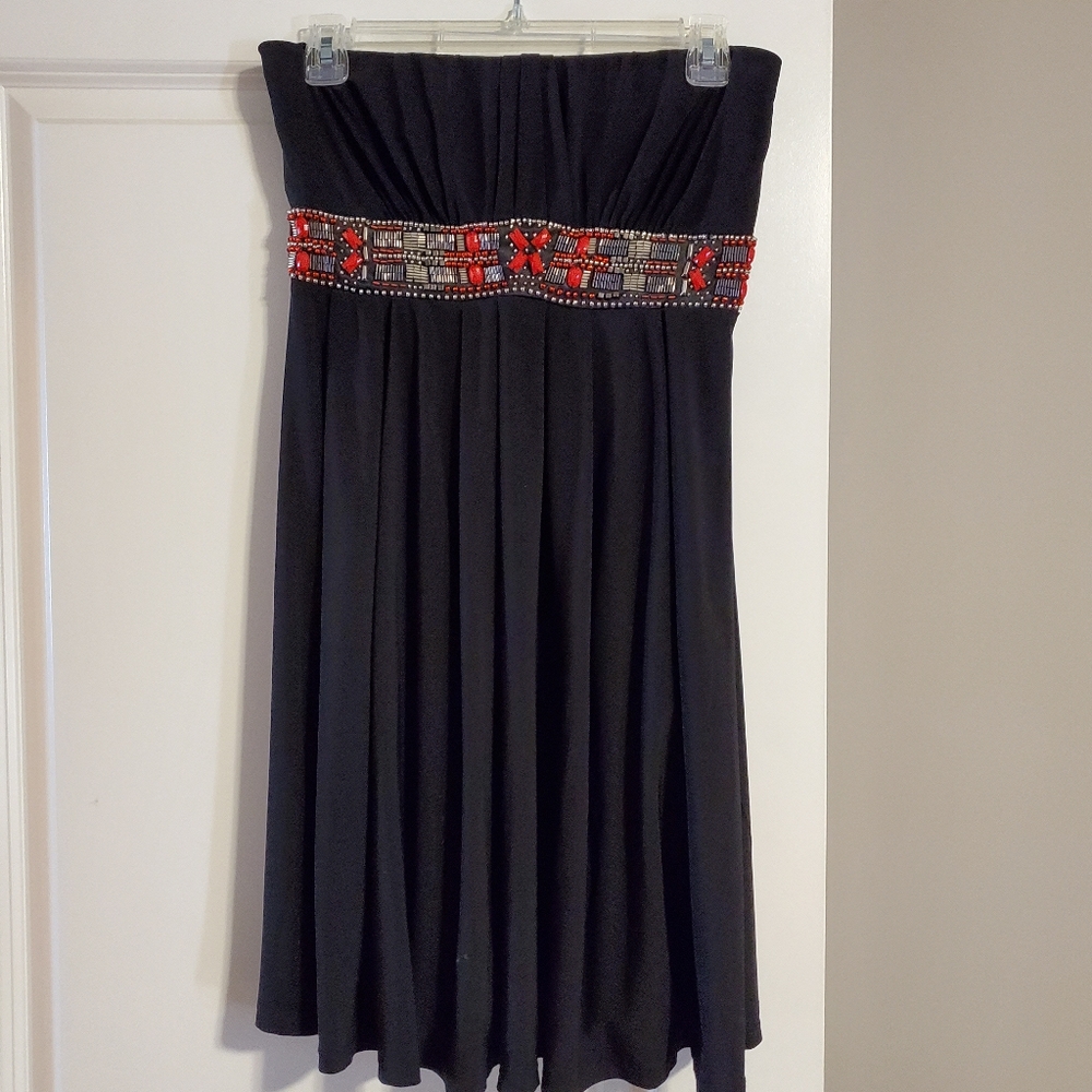 Strapless black dress